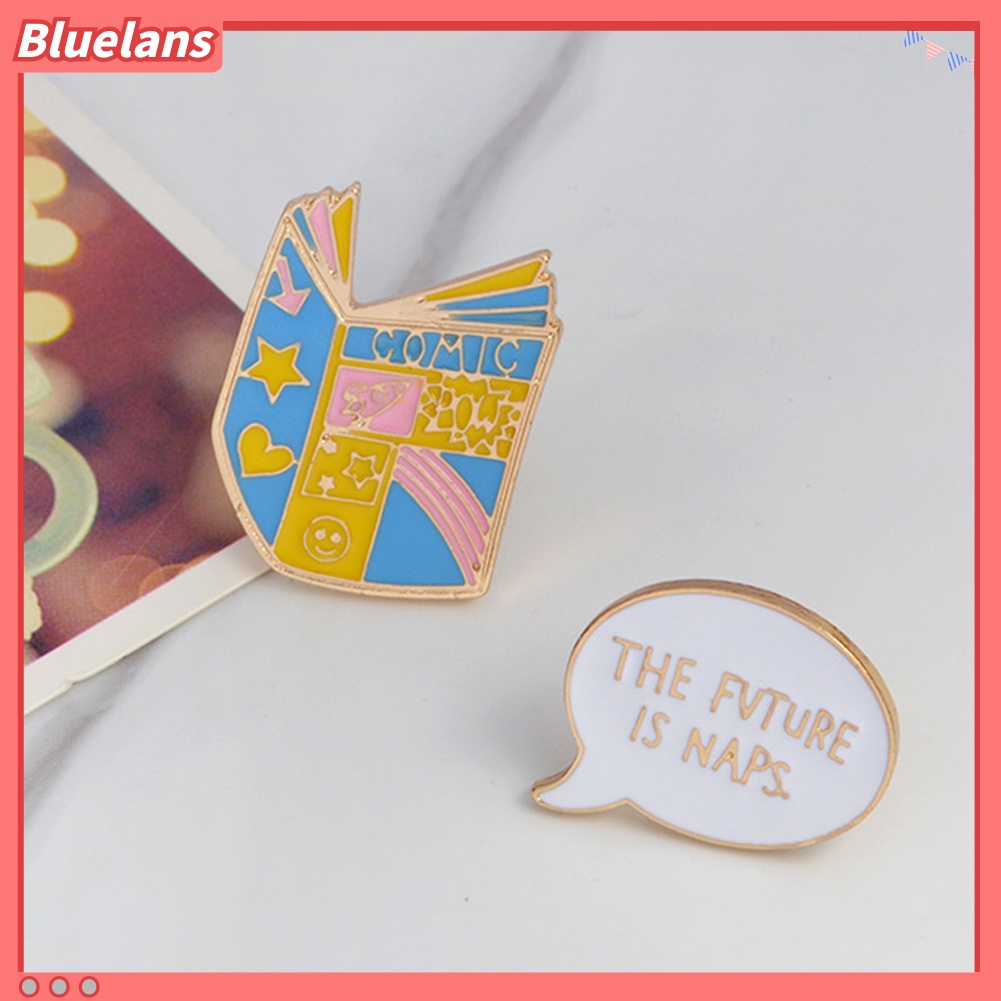 Bluelans Cute Dialogue Box Book Enamel Button Brooch Pin Badge Women Accessory Jewelry