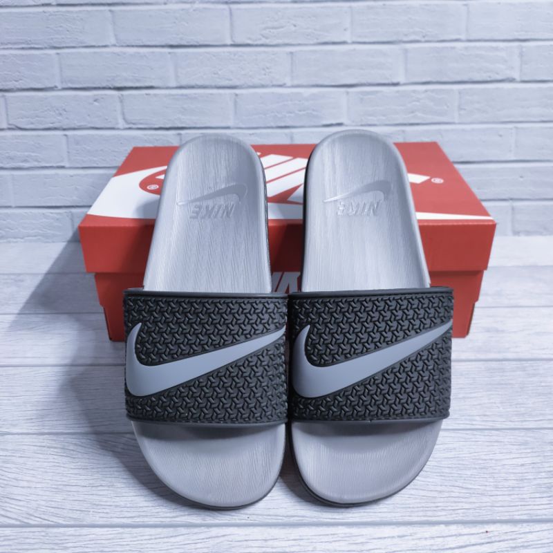 Sandal Slip On Pria Nike Import Slide Hitam 100% Grade Original Sendal Cowok