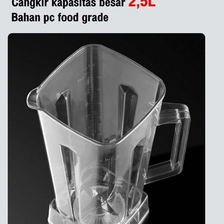 Penawaran Terbaik--Jualan jus Blender 380 watt 2500ml anti bau multifungsi Blender Plastic ABS 6 bla