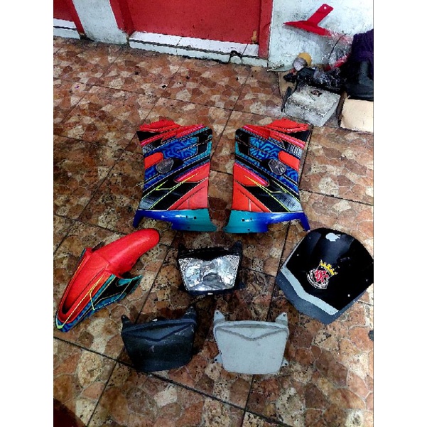 fairing ssr airbrush abs plastik ninja r + lampu bejita buta + sen kr ori