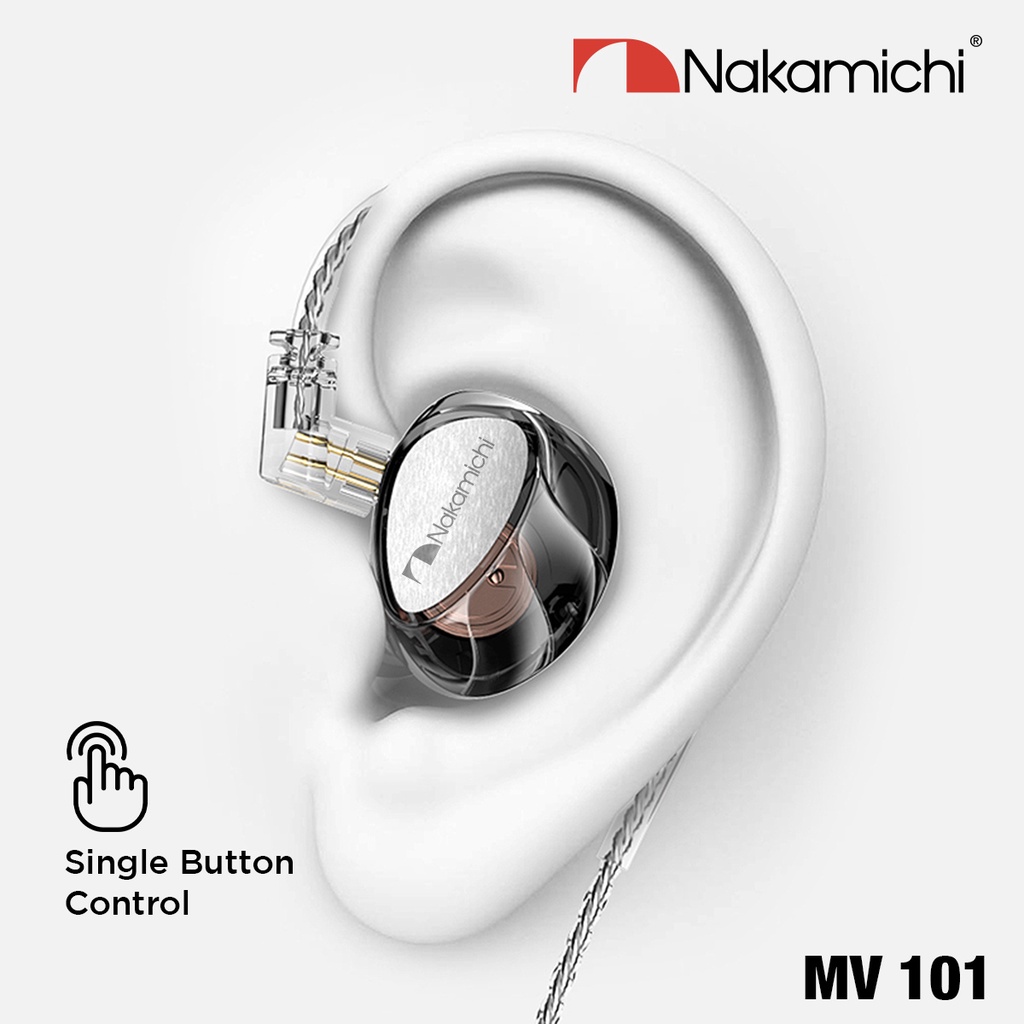 Nakamichi MV 101 Dynamic Driver In Ear Monitor Wired Earphone Mic IEM
