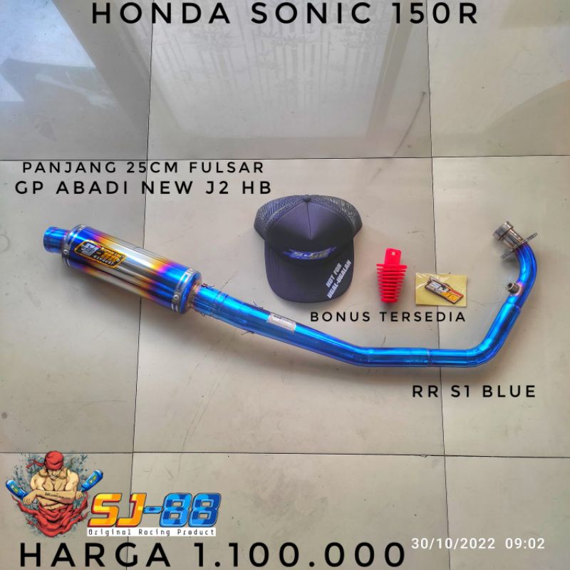 Knalpot sj88 sonic 150r rr s1 blue gp abadi new j2 hb