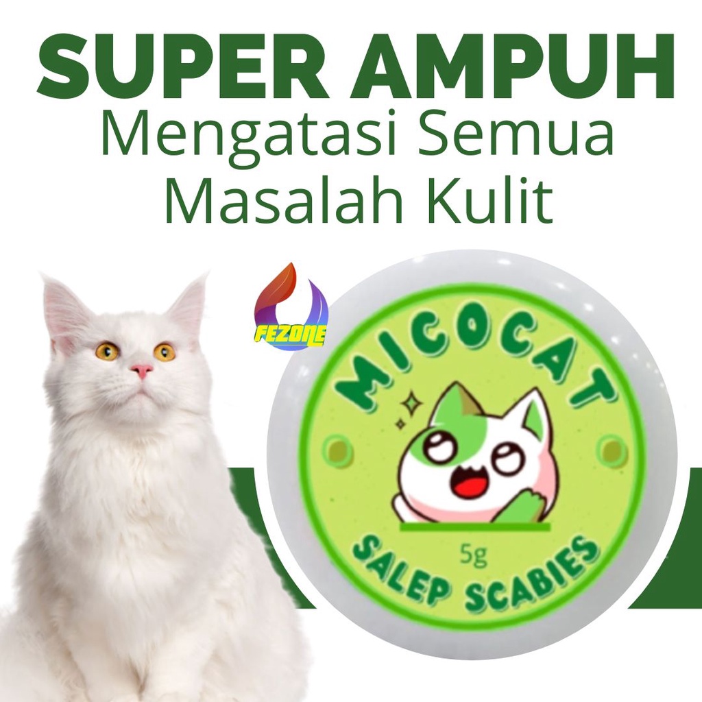 Salep Scabies Jamur MICOCAT Koreng Kucing Obat Scabies Kucing FEZONE