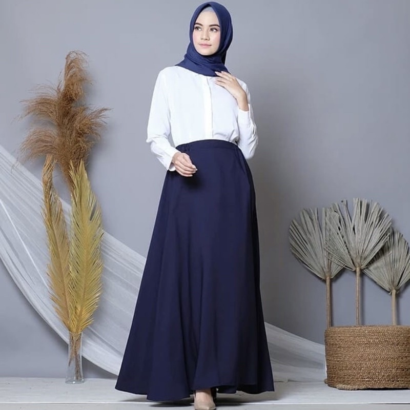 Rok bawahan wanita casual rok skrit