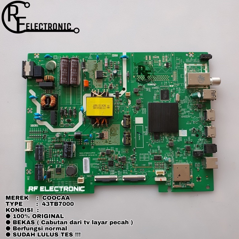 MB MAINBOARD MESIN ANDROID TV LED COOCAA 43TB7000