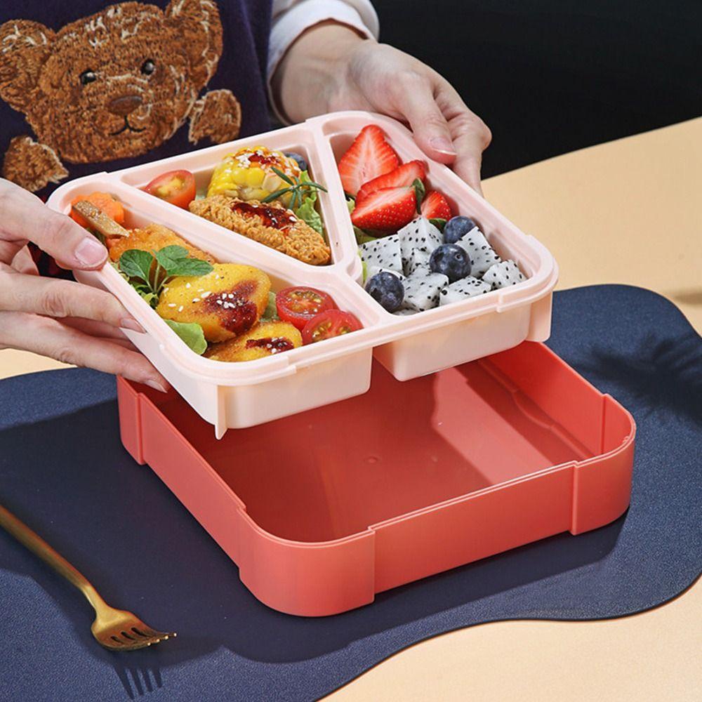 Solighter Lunch Box Portable Microwavable Wadah Makanan Anti Bocor