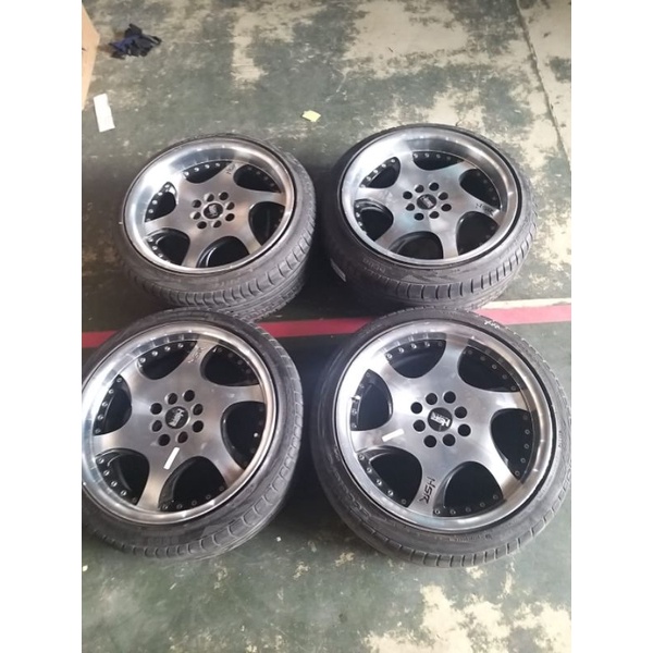Velg second HSR GANGNAM Ring 17+ban 2pcs 205 45 17 lebar 7,5 pcd 4x100 4x114