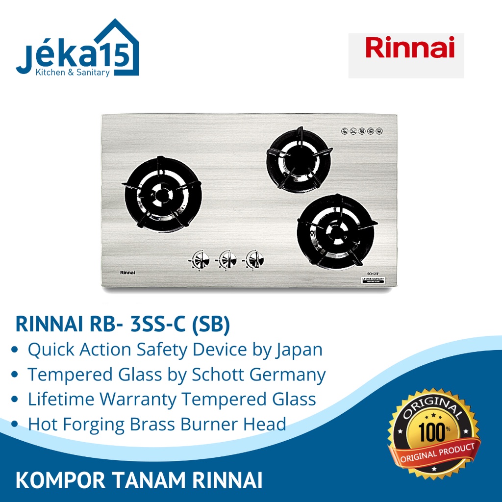 Rinnai RB-3SS-C (SB)/(GB)/(SS) Kompor Gas Tanam