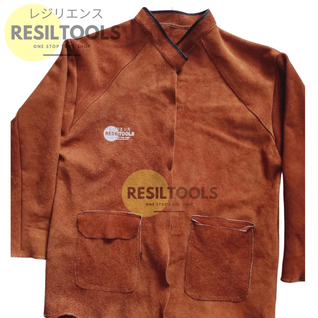 Kemeja Las Tahan Panas Pelindung Badan Kaos Motor Welding Jacket Leather Safety Motor Olahraga