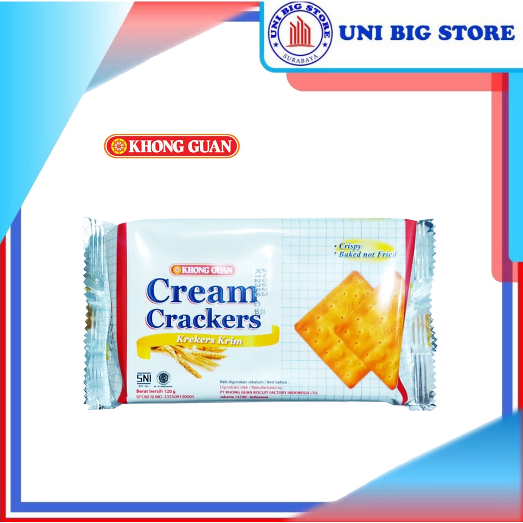 

Khong Guan Cream Crackers 120 gram Gaben Biscuit Gabin Bickuit