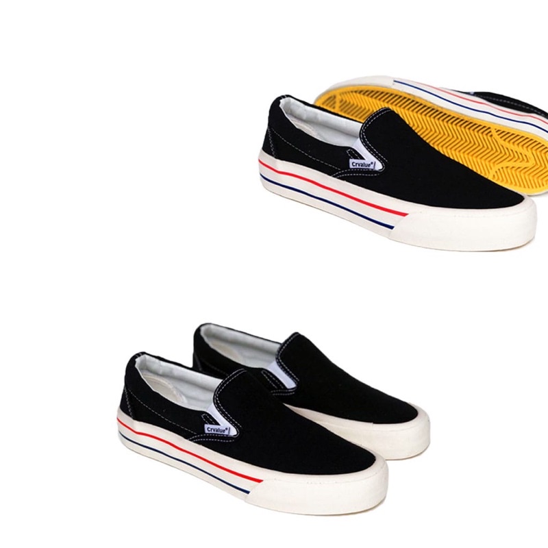 Sepatu Slip On CorvalueFootwear Doncaster Bw Redblue