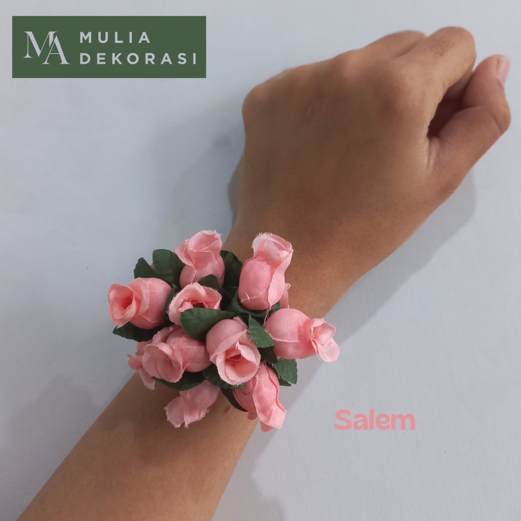 Gelang Bunga Tangan Bridesmaid Korsase Pengiring Pengantin Hand Corsage Bridesmaid