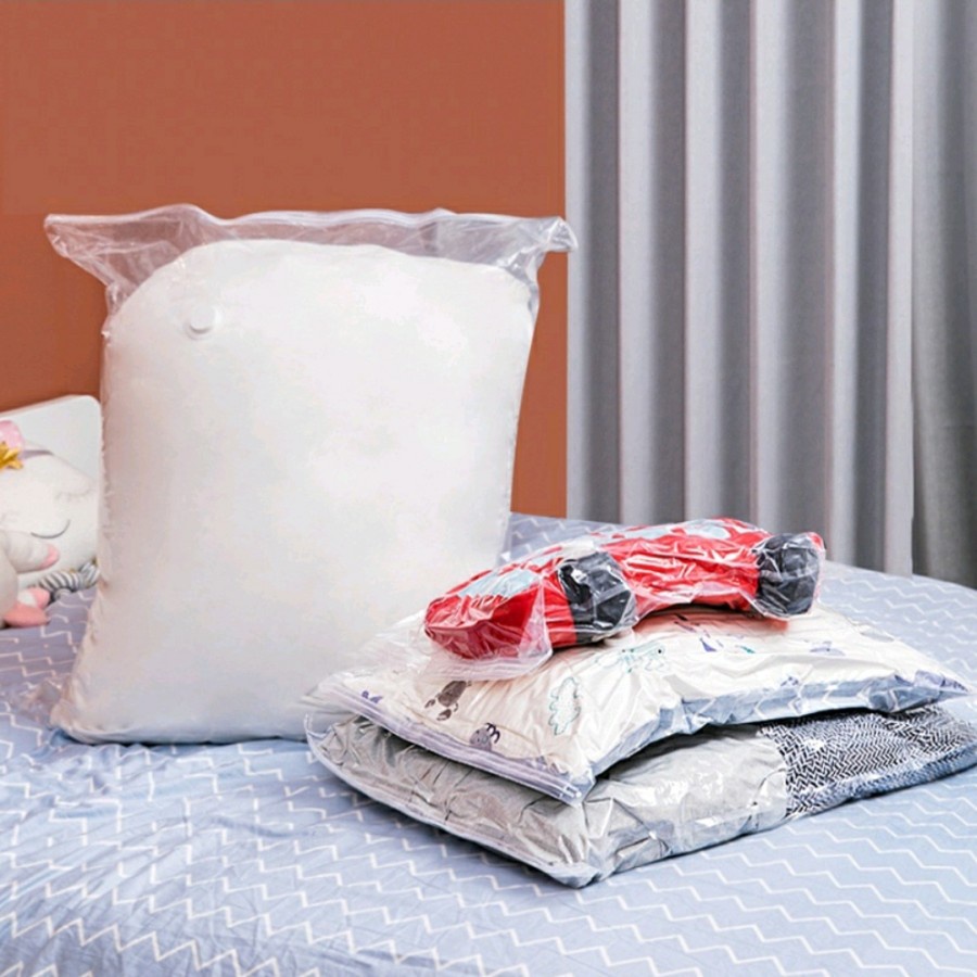 VACUUM BAG BAGIAN PLASTIK VACUM BAG PLASTIC TRAVEL VAKUM BAJU PAKAIAN LAUNDRY BAG STORAGE KERANJANG PAKAIAN