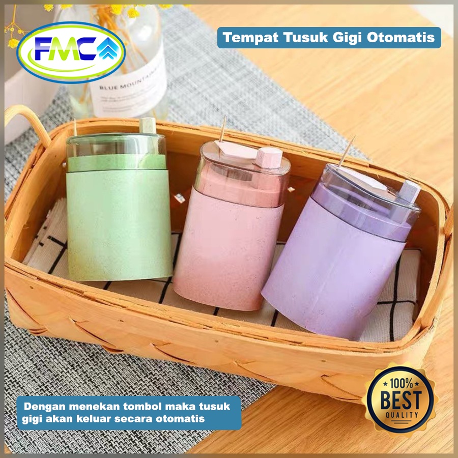 Tempat Tusuk Gigi Otomatis Wadah Tusuk Gigi Automatic Travel Toothpick Holder Portable Peyimpanan Kotak Dispenser Tombol Pencet