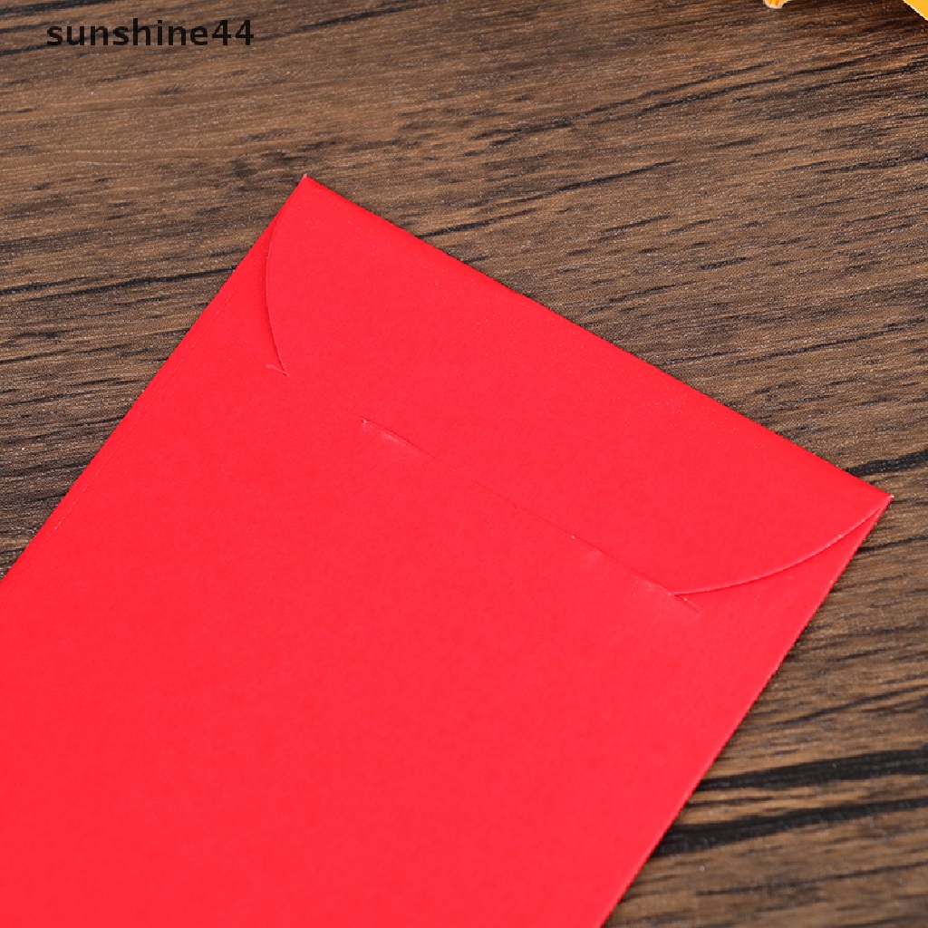 Sunshine 10Pcs 2023 Amplop Angpao Motif Kartun Kelinci Warna Merah Untuk Tahun Baru Imlek