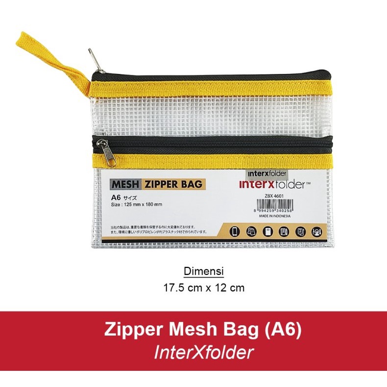 Zipper mesh bag A6 Interx - 1 pcs