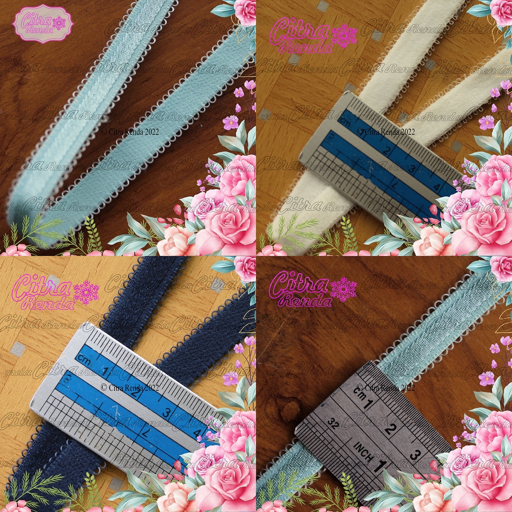 (Per Meter) KRB150 Tali Bra Elastis Cantik Lebar 1,2 Cm