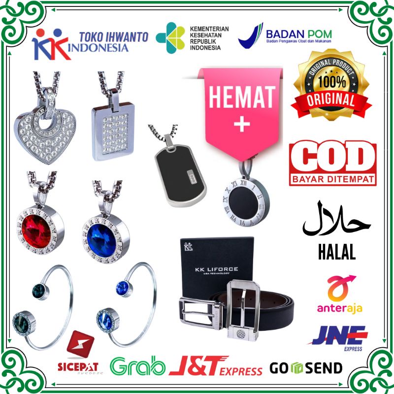KK Liforce Pendant Belt Bracelet Gelang Kalung Kesehatan Anti Radiasi Original Kk indonesia