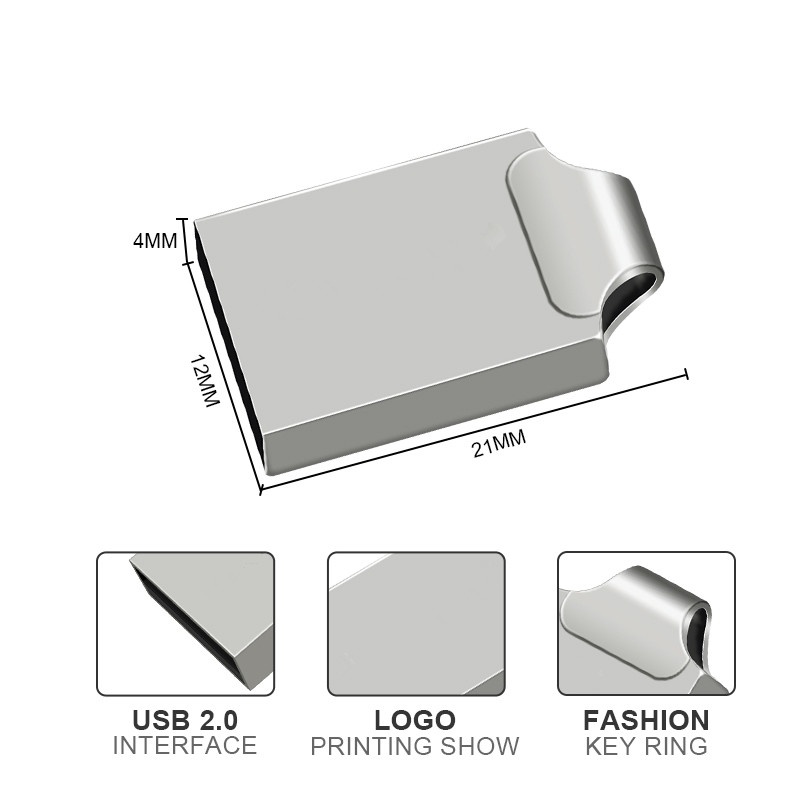 Flash Disk USB Mini 1TB 2TB Bahan Metal