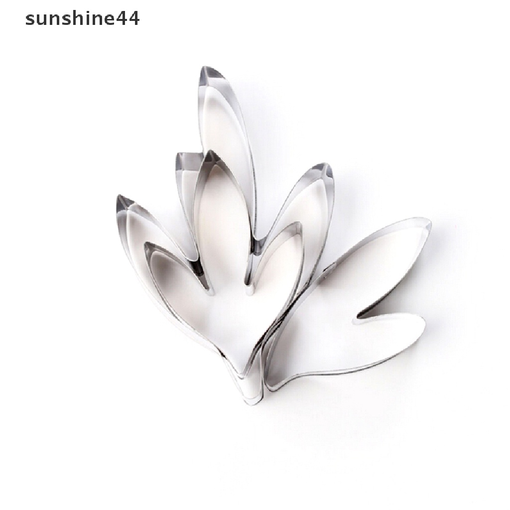 Sunshine Set Cetakan Cutter Stainless Steel Bentuk Bunga Peony + Daun Untuk Dekorasi Fondant Kue