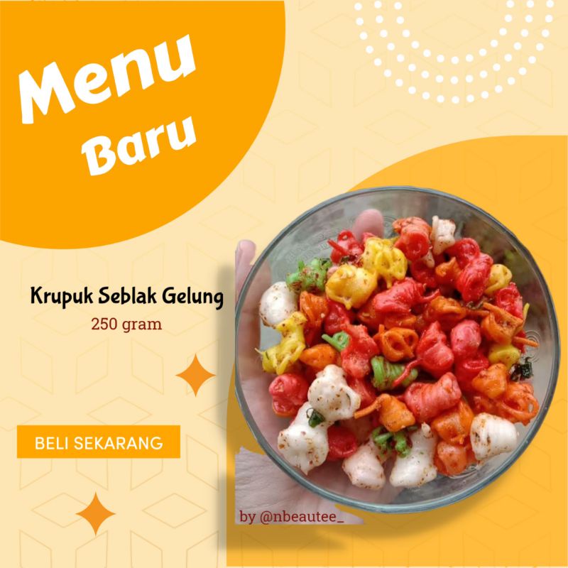 

250 GRAM- KRUPUK SEBLAK GELUNG PEDAS DAUN JERUK || KERUPUK SEBLAK BANTET