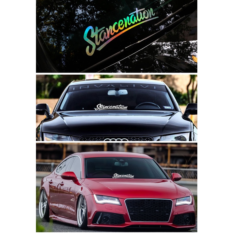 Stancenation Car Stiker Kaca Depan Depan Personalisasi Kaca Depan Belakang Decorative Decal untuk Honda