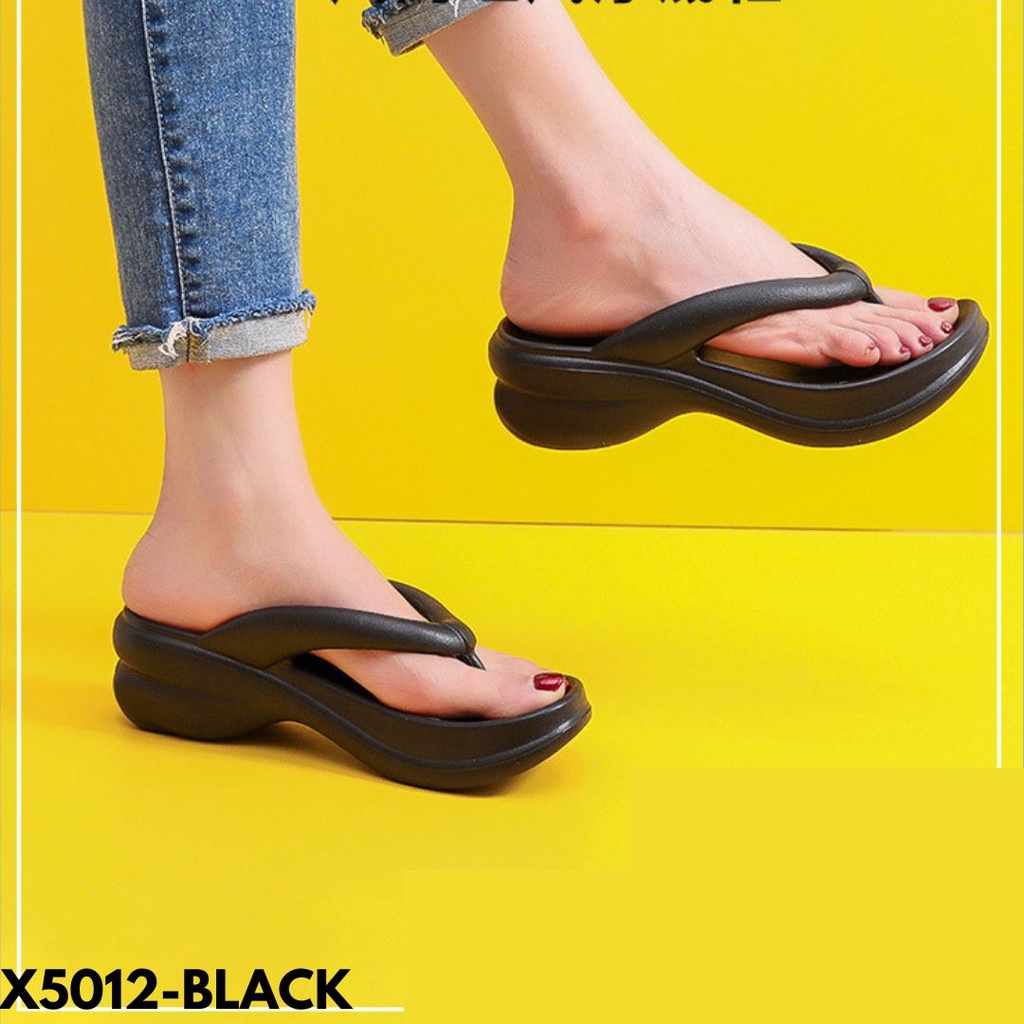 SANDAL WANITA MODE WEDGES DESIGN SIMPLE COCOK DIPAKAI HARIAN RUBBER IMPORT 5012