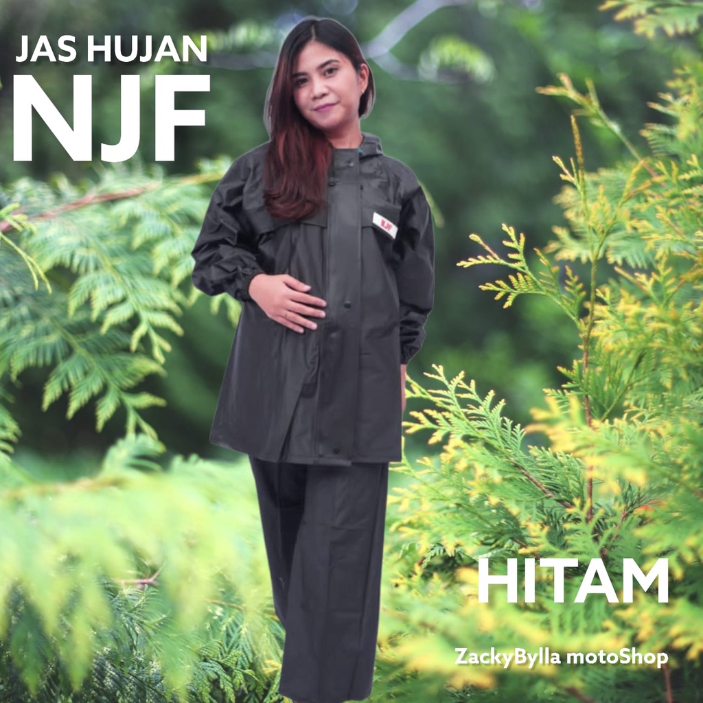 Jas Hujan NJF PVC Ukuran Standar dan SUPER JUMBO (6XL) Setelan Jaket dan Celana