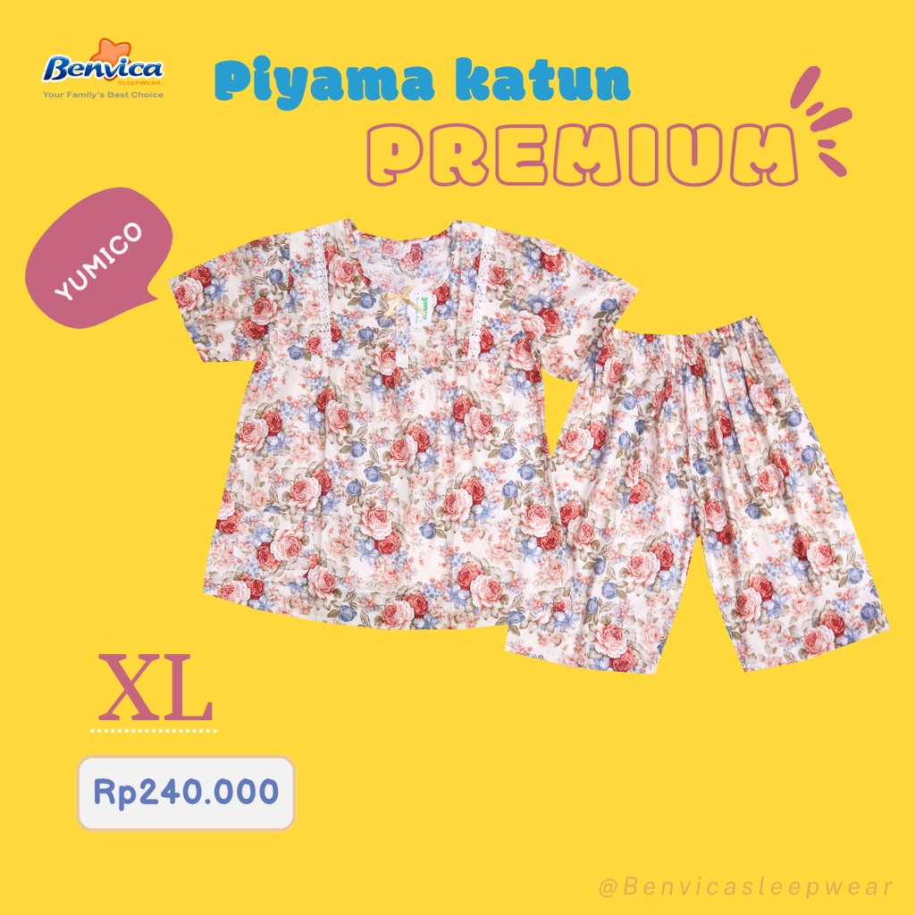 BAJU TIDUR SETELAN CELANA 3/4 XL KATUN PREMIUM YUMICO