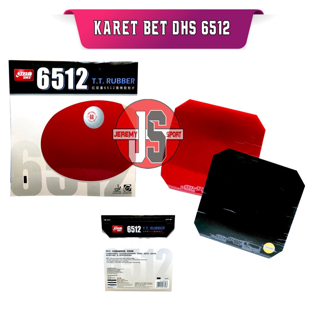 DHS 6512 - Karet Rubber Bet Bat Pingpong Tenis Meja Original