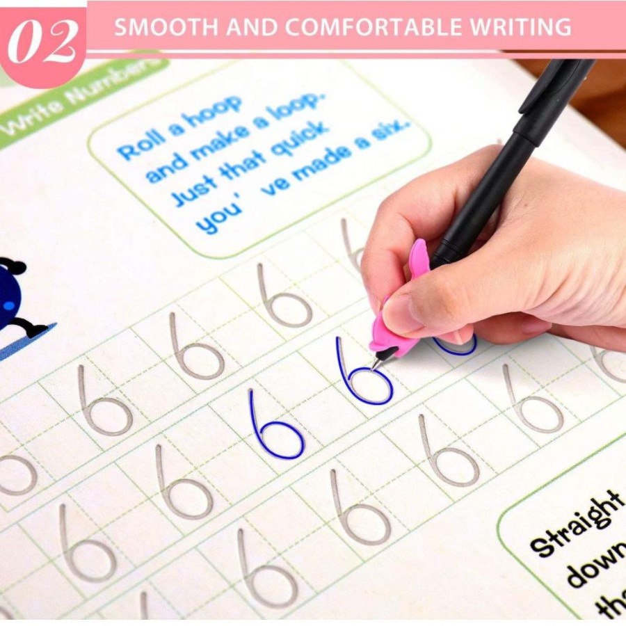 1 Set Isi 4 Buku + Pulpen Belajar Menulis Anak Sank Practice Book-Buku Edukasi Latihan Tulis Anak