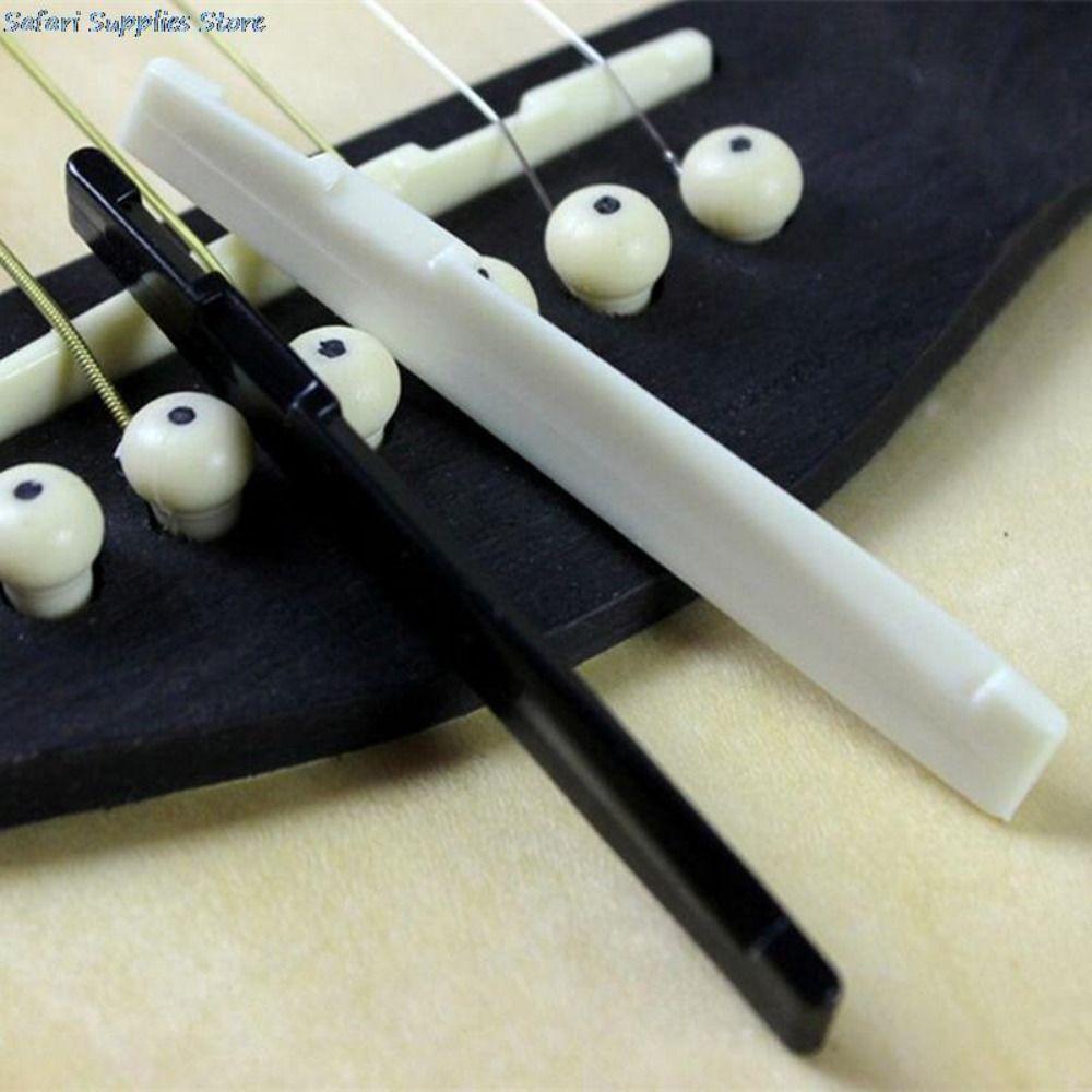 Needway   Guitar Bridge Saddle Electric Guitar Bone Nut Putih Tulang Asli/Hitam Sadel Gitar Mur Gitar Aksesoris Gitar Instrumen Senar Bagian Gitar Bantal Senar Bawah