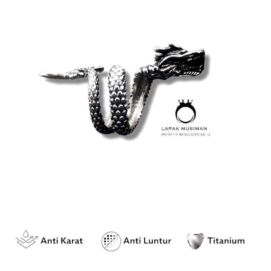 [Bayar Di Tempat] Cincin Pria Titanium Anti Karat Motif Karakter Skull Asli Keren