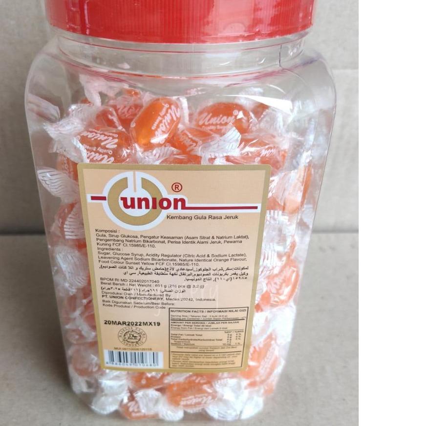 

GRATIS ONGKIR✅UNION KEMBANG GULA RASA JERUK 691gr 216pcs|RA4