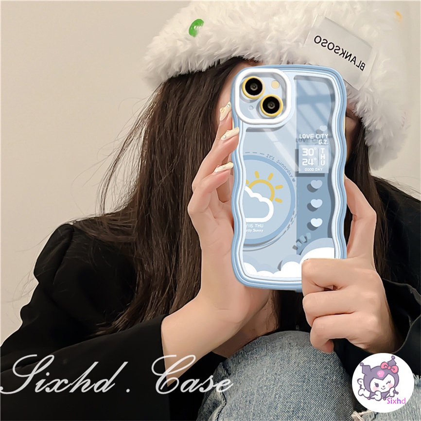 Compatible For iPhone 14 13 12 11 Pro Max SE2020 X XR Xs Max 7 8 6 6s Plus Case Transparent Fahion Simple Wave Edge Phone Case Soft Cover