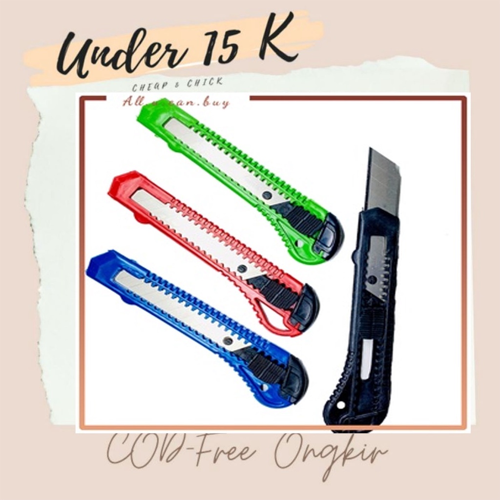 

Cutter -- AC 208 -- Pemotong Kertas - Pisau Cuter Plastik Renceng Harga per Pcs -- Alat Perlengkapan Pemotong tajam -- Alat Kerajinan Prakarya Sekolah -- Garansi -- Murah -- Grosir -- Bisa COD - UNDER 15 K