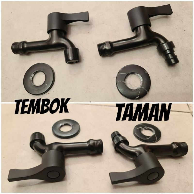 kran tembok / taman / mesin cuci hitam black PROMO TERMURAH