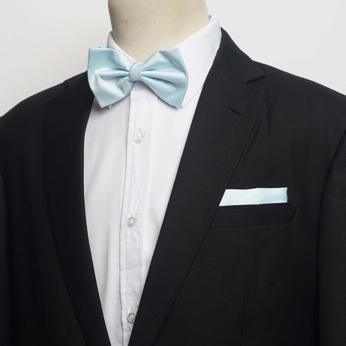 Houseofcuff Dasi Kupu Bowtie Pocket Square Saputangan Biru Langit A01