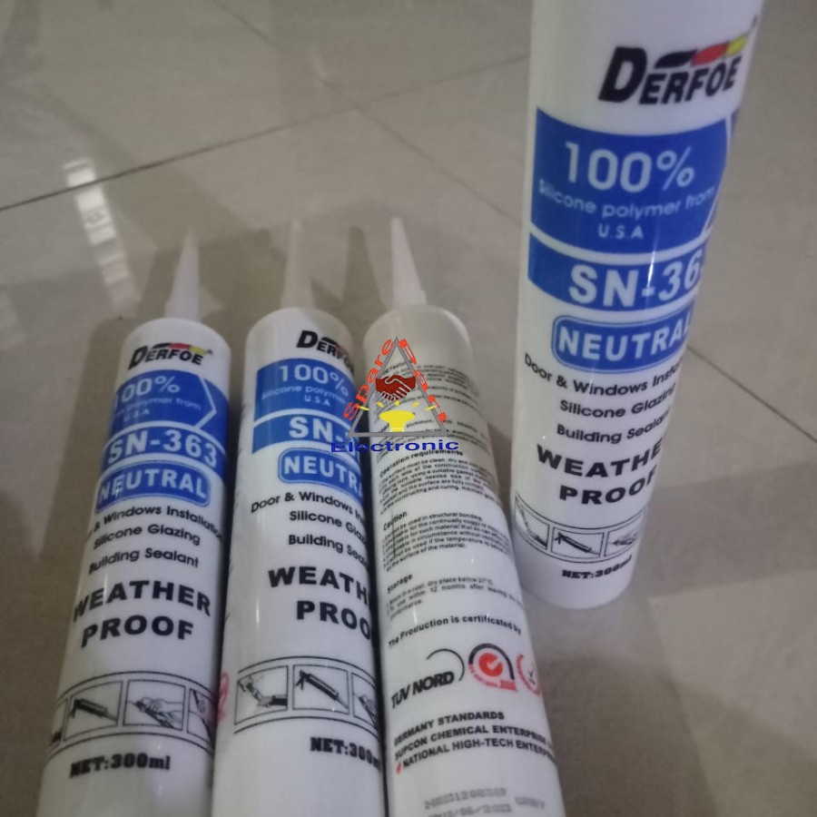 Lem Silikon Kaca Aquarium Derfoe - Lem Serbaguna Derfoe 300ml SN 363