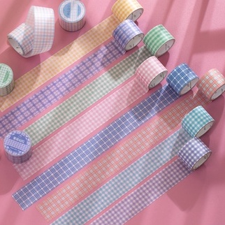 

Washi tape Plaid Fairy Tale geometri grid pattern motif aesthetic square lattice color scrapbook journaling