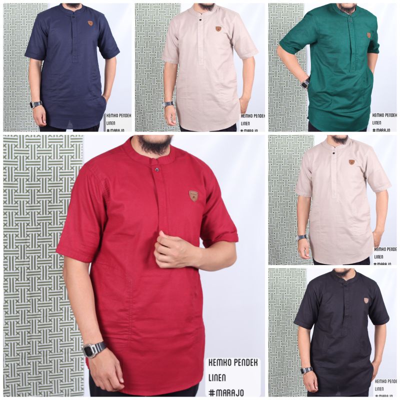 Marajo Baju Muslim Kurta Pria Dewasa Lengan Pendek