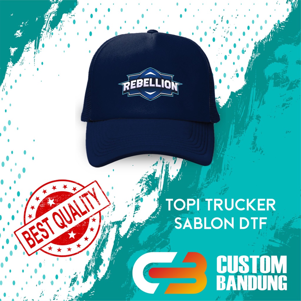 Topi Trucker REBELLION ZION  Pria Wanita Topi Jaring Aura Jala Trucker Cap Bisa Tulis Nama Bisa COD Original High Premium Quality