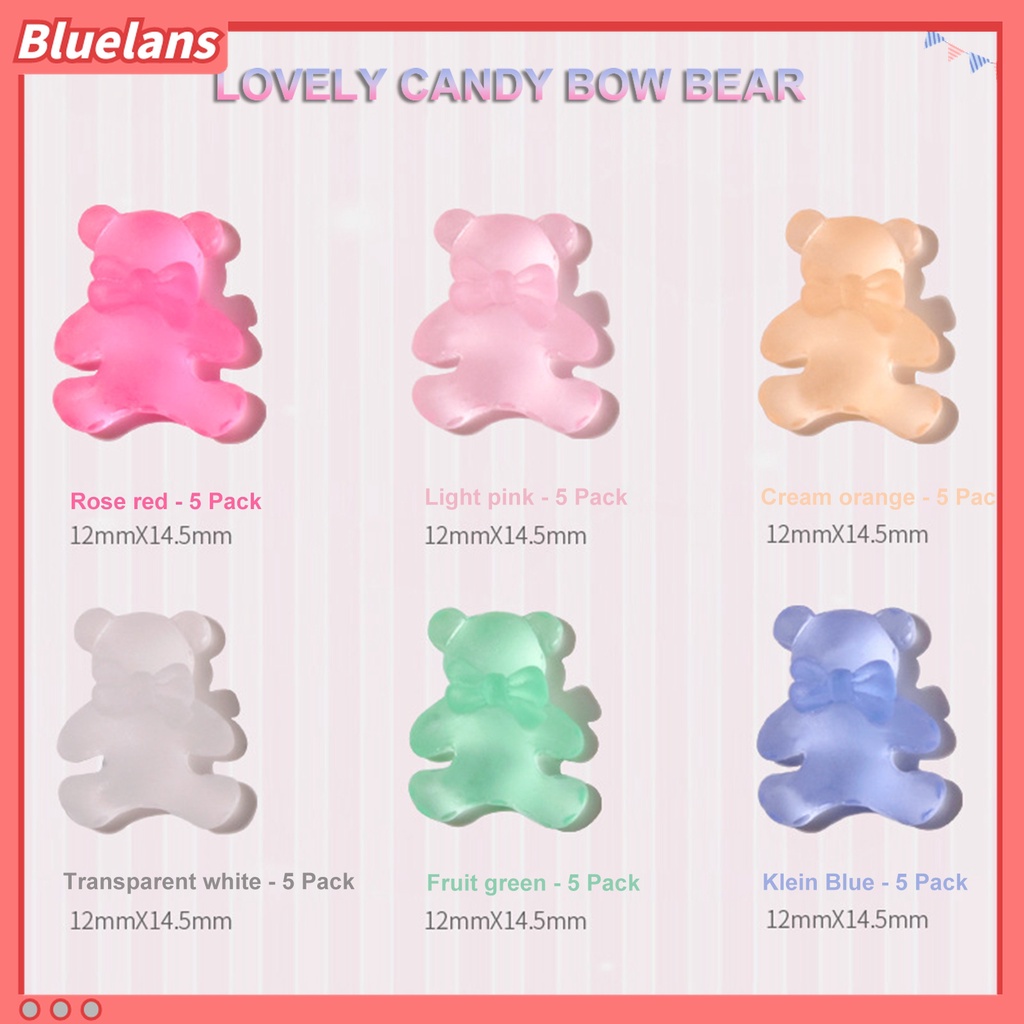 (In Stock) Kacamata Hitam Lensa Warna Warni ♡30pcs / Set Ornamen Kuku UV Gel Bentuk Beruang Untuk Aksesoris Manicure Wanita