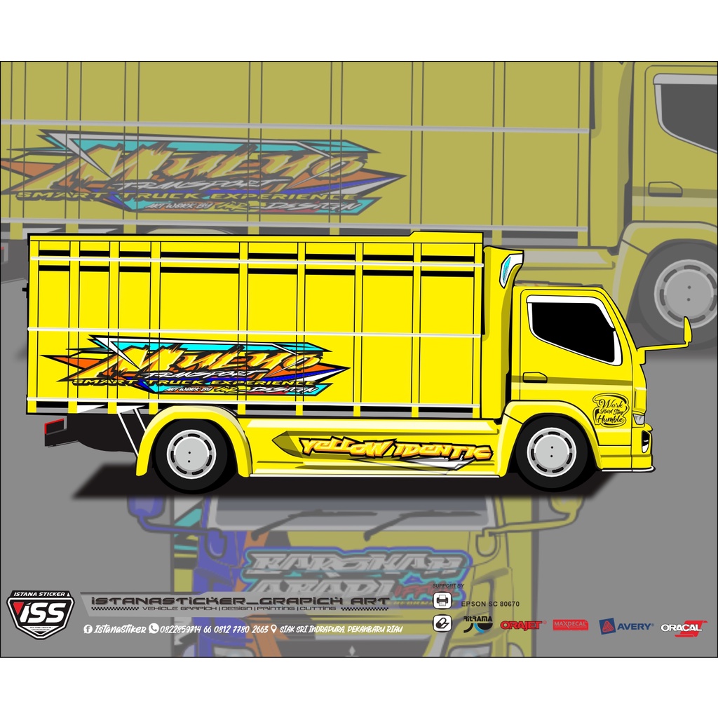 DECAL BAK SAMPING TRUK CANTER, GIGA, HINO