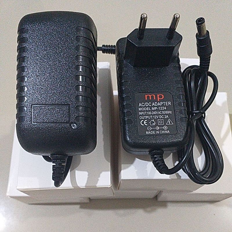 Adaptor 12V 2A MERK MP/M SWITCHING DENGAN LAMPU INDIKATOR NEW + DUS