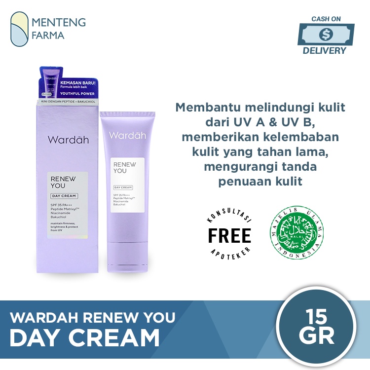 Wardah Renew You Day Cream 15 Gr - Pelembab Anti Aging SPF 35 PA+++