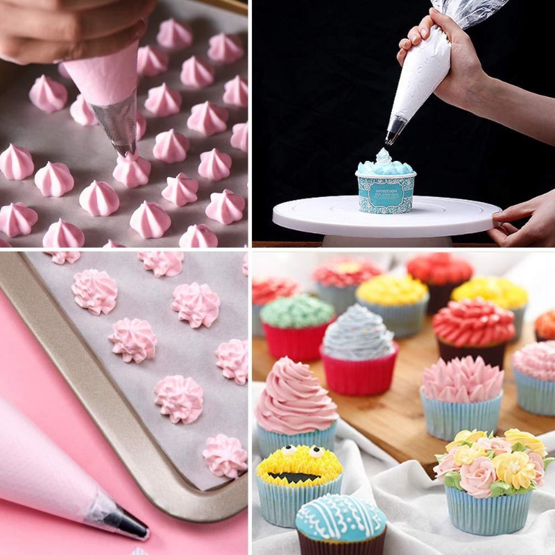 20pcs / set Kantong Plastik Piping Bag Sekali Pakai Untuk Membuat Kue / Es Krim / Fondant / Baking