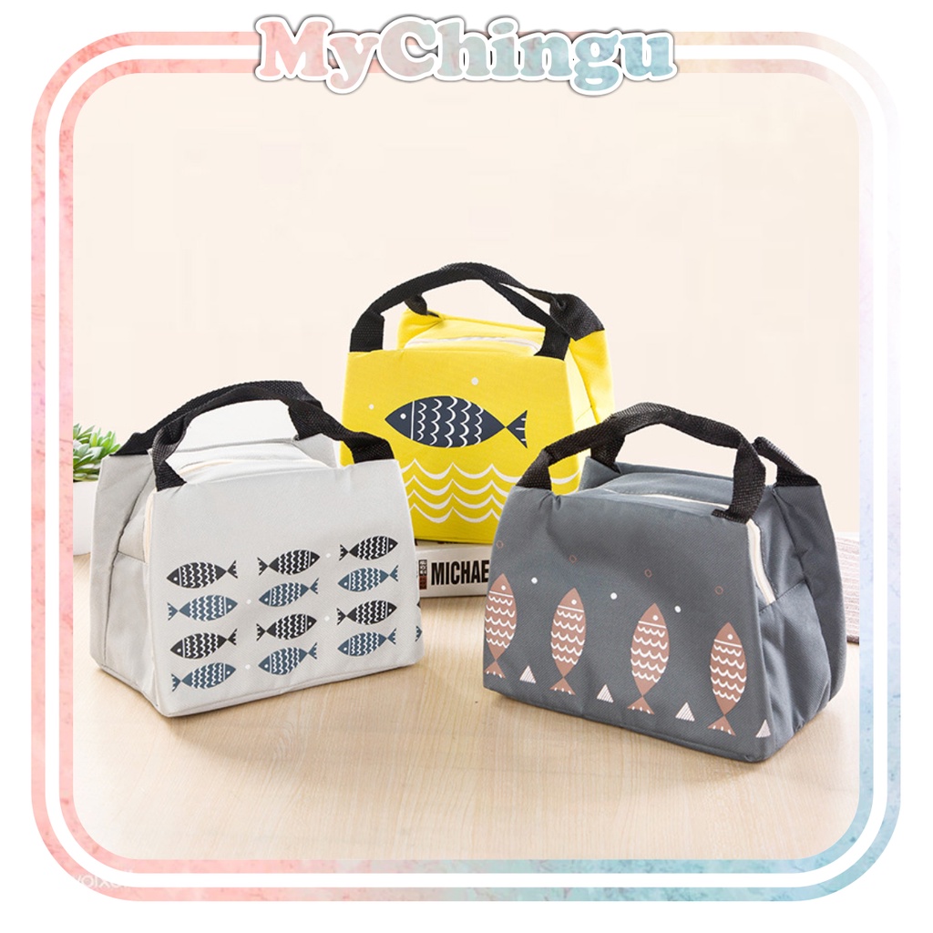 ❀ Chingu ❀ PA075 Tas Bekal Karakter Ikan Lunch Cooler Bag Makanan Aluminium Kotak Makan Import Murah