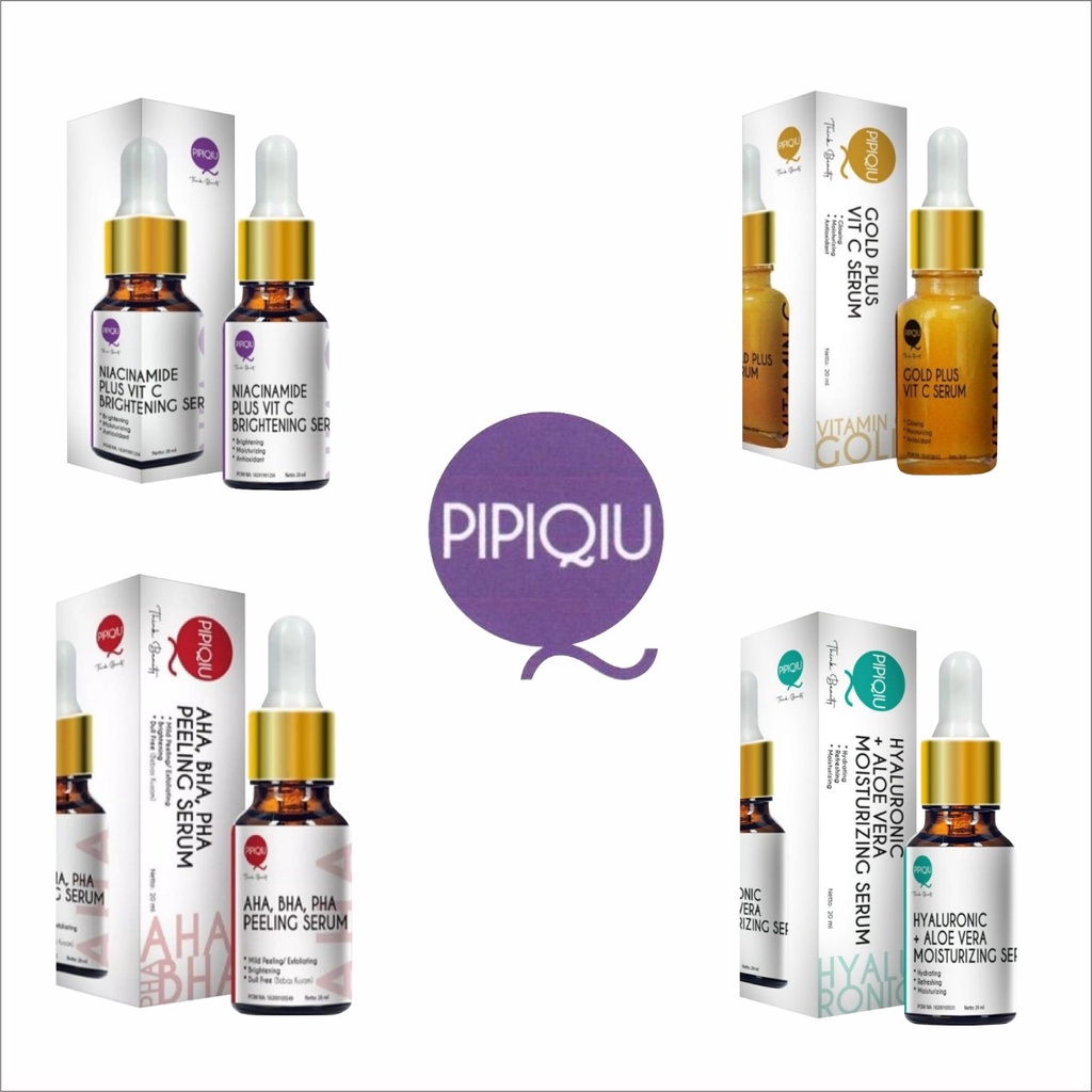 *galerybeautysemarang* pipiqu serum peeling aha bha gold serum vit c hyaluronic niacinamide serum