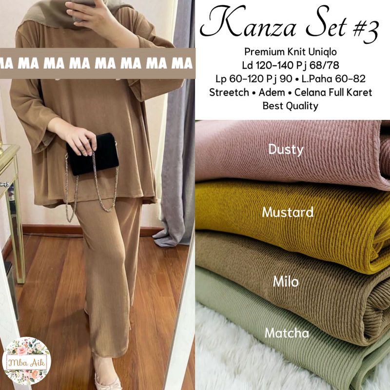 Kanza Set #3 Matt Premium Knit Uniqlo Setelan Knit Premium Good Quality